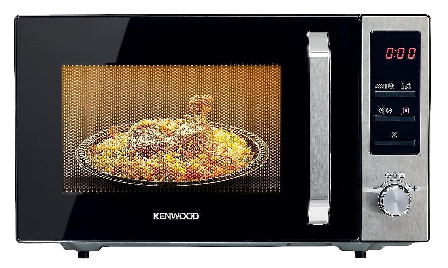 KENWOOD 25L Microwave Oven with Grill, Digital Display, فرن ميكروويف 25 لتر من الستانلس ستيل مع شواية من كينوود مزود بشاشة رقمية KENWOOD 25L Microwave Oven with Grill, Digital Display, فرن ميكروويف 25 لتر من الستانلس ستيل مع شواية من كينوود مزود بشاشة رقمية